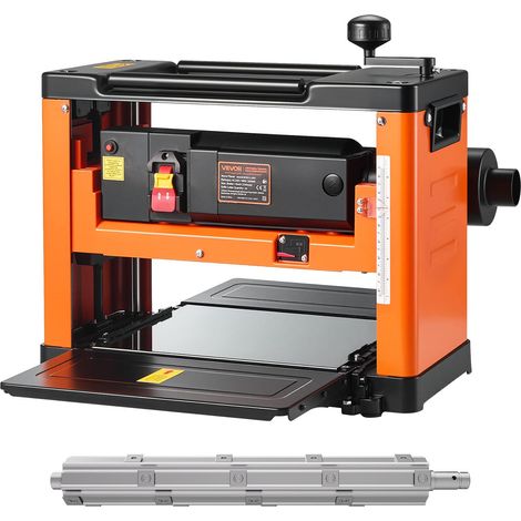 VEVOR Pialla a Spessore, 330 mm Larghezza, Banco Elettrico Motore da 2000 W e 23500 Giri/min, Testa di Taglio a Spirale con 24 Inserti, Velocità Singola, per Materiali in Legno Duro e Tenero (1/5)