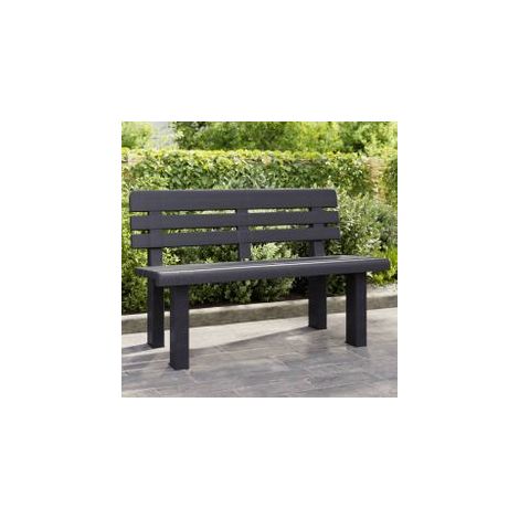 Banc de jardin anthracite 110x52x71 polypropylène (1/5)