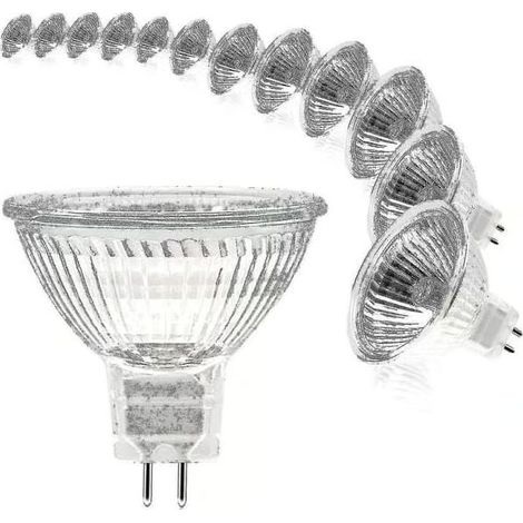 Ampoule spot MR16, ampoule 12 V 20 W, ampoule GU5.3 à intensité variable, ampoules halogènes à 2 broches, blanc chaud 2700 K, lot de 12 (mr16-20w-12p) [xh] (1/3)