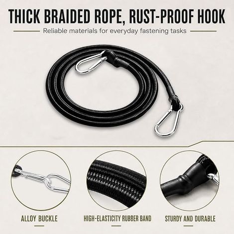 Tendeurs Elastique avec Mousqueton Corde Élastique pour Bache (1/2)