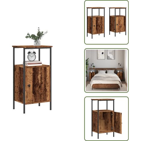Nachttische 2 Stk. Altholz-Optik 41x31x80 cm Holzwerkstoff - Nachttisch - Nachttischschränke - Nachtschrank - Bettschrank (1/5)