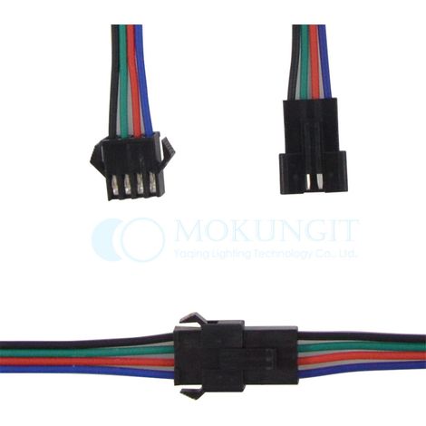 Connecteur JST 4 pièces de 15 cm, connecteur SM mâle et femelle 4 pièces adapté à la bande LED APA102 WS2801.