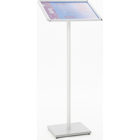 Espositore a Leggio con Piantana 30x110x25 cm in MDF Silver (1/5)