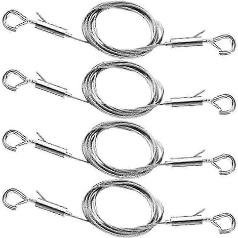 Kit de 4 câbles de suspension réglables pour tableaux, câbles en acier inoxydable de 1 m et 2 m pour suspendre miroirs, cadres photo et panneaux. (1/5)