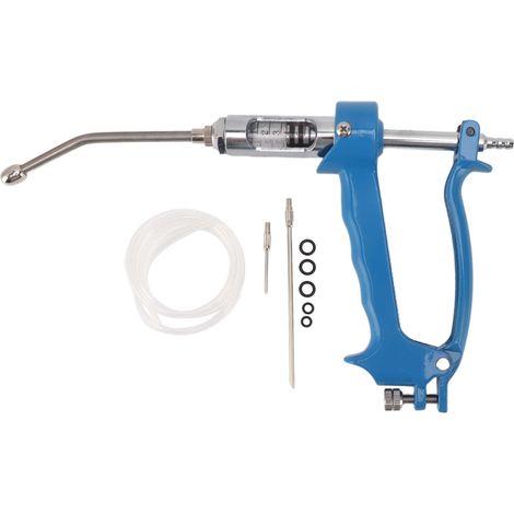 Seringue vétérinaire portable 5ml pour animaux de ferme (vaches, moutons, poules, lapins) - Outil de mesure de liquide ajustable 27cm