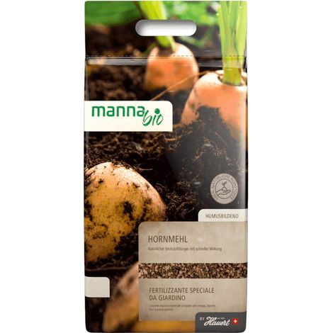 Manna farine de corne bio 2,5 kg engrais pour légumes, engrais azoté engrais pour fleurs universel
