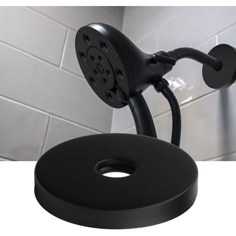 Bride décorative à 4 points en acier inoxydable 304 pour bras de douche de baignoire extra-large, cache-tuyau de douche, 091 noir (1/5)