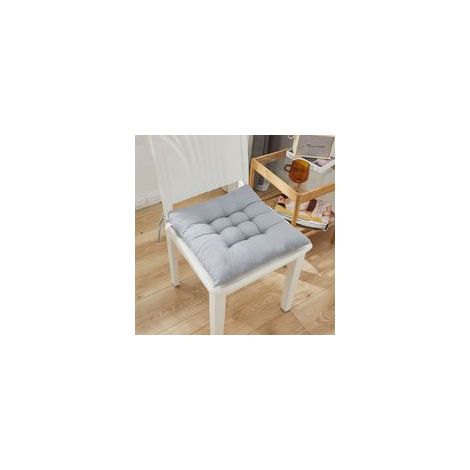 Galette de chaise，Coussin de chaise de repas épaissi de couleur unie pour restaurant, Bureau, Gris 40x40cm