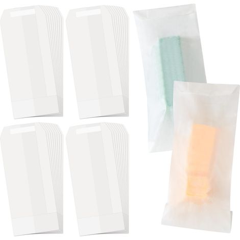 Sacs en Glassine Enveloppes, 70 x 150 mm, Blanc, 100 Pièces (1/5)