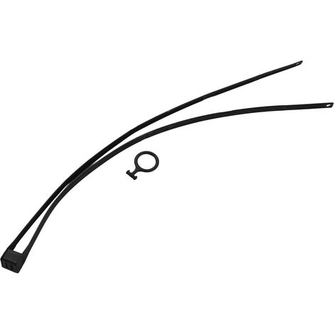Attache-câble flexible double boucle auto-verrouillante en plastique avec anneau de tirage pour équipement sportif extérieur noir (1/5)