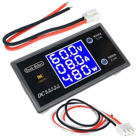 DC 0-100V 10A LCD Display Digital Voltmeter Ammeter Wattmeter Voltage Current Meter Volt Detector Tester 12V 24V 36V 1000W (1/2)