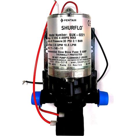 Shurflo Trail King Size 10-Pompa dell'Acqua, Colore: Argento, 12 V/30 PSI (1/2)