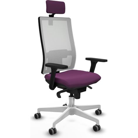 Horna sincro malla blanca similpiel morado brazos 3D base blanca cabecero 2D ruedas 65mm engomadas (1/5)