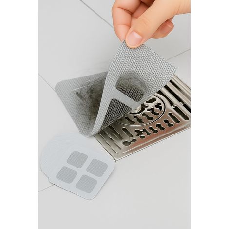 200 Einweg-Duschhaarfänger, selbstklebende Duschhaarfilter, verstopfungsfreie Duschfilter für Waschbecken und Badewannen, 10 × 10 cm (1/5)