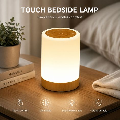 Rechargeable RGB LED Touch Night Light with 256 Colors and 5 Modes - Portable Bedside Lamp for Baby and Adult Bedrooms (1/5)