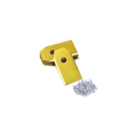 Lame Robot Tondeuse, 30 Pcs Lame Tondeuse avec Vis, Lames de Rechange pour avec Revêtement en Titane Compatible pour Gardena, Husqvarna, Yardforce, etc