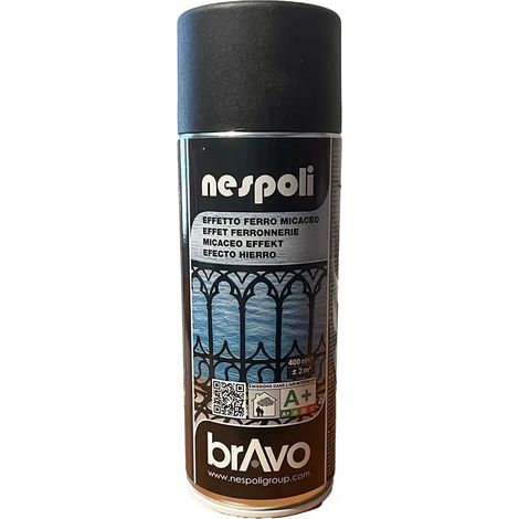 Bombe de peinture Aérosol NESPOLI Effet Ferronnerie - Graphite (183118) 0,4 L (1/2)