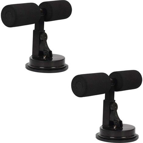 Paris Prix - Lot De 2 Supports Ventouses fitness 15-20cm Noir (1/5)