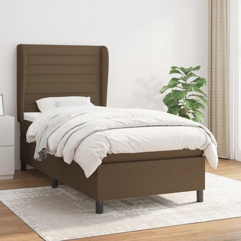 Boxspringbett mit Matratze Dunkelbraun 80x200 cm Stoff (1/5)