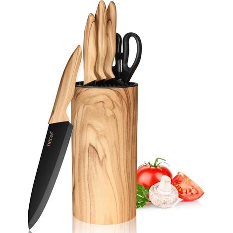 Knife Block 6 Pieces, Non-Stick Black Blades (1/5)