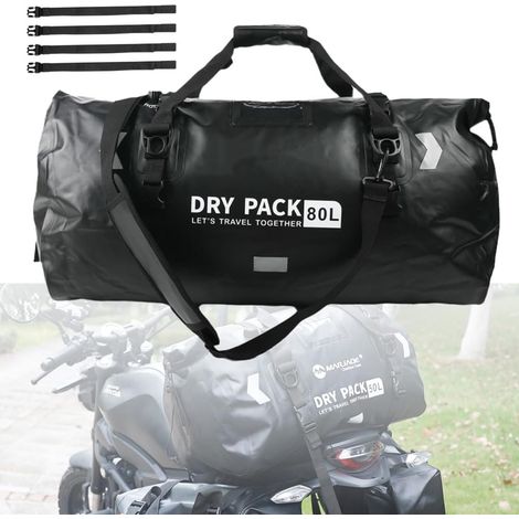 Wasserdichte Motorradtasche, wasserdichte Motorrad-Satteltasche, Hecktasche für Motorräder, großes Fassungsvermögen von 80 Litern, wasserdicht, geeignet für Motorradfahren, Wandern, Radfahren, Camping (1/5)