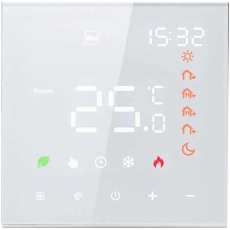 RHG Thermostat intelligent, 3A Thermostat programmable numérique à écran tactile LCD pour chauffage au sol, Thermostat intelligent numérique mural pour chauffage à eau (1/5)