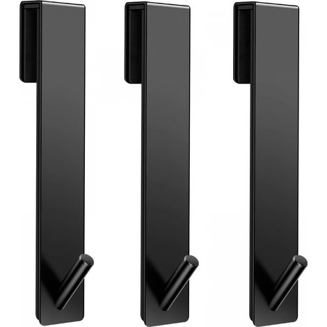 3 porte-serviettes inox S noir, derrière porte douche (1/5)