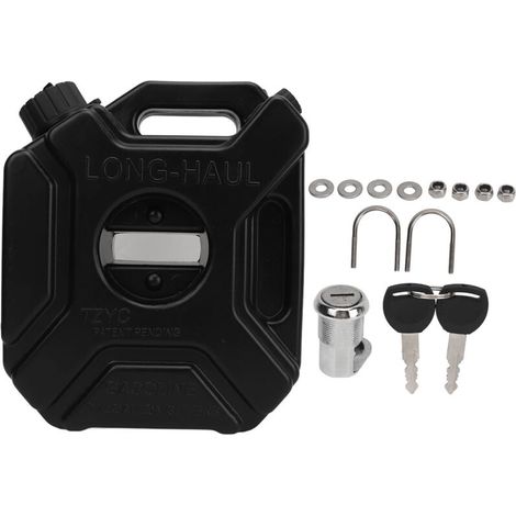 3L / 0.75 Gallon motorcycle fuel can, UTV fuel can mountable with bracket, lock and keys. Emergency fuel or water can for ATV UTV SUV trailer and Dirt Bike (with). (1/5)