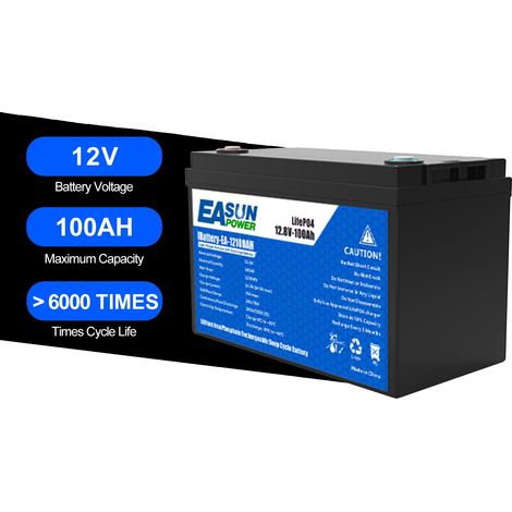 Batterie LiFePo4, capacité 100Ah, capacité de dispositif intelligent, 12V-100AH (1/2)