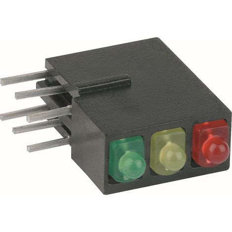 Mentor Mehrfach LED-Anzeige 1905.8880 LED-Baustein 12.5 mm Grün 3 mm 17 mcd 20 mA 2.2 V R=3-Fach, RM