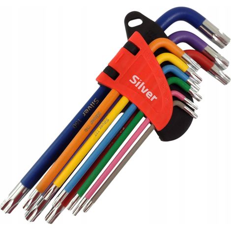 Set di chiavi a brugola TORX T10-T50H, 9 pezzi, colore argento