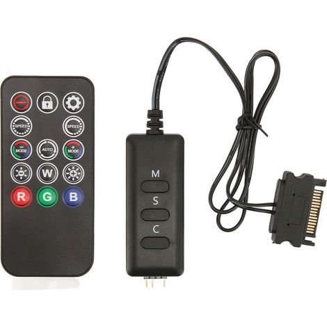 Contrôleur ARGB sans Fil 5V 3PIN avec Alimentation SATA pour Ventilateurs PC et Réglage Lumière par Commande Distance (1/5)