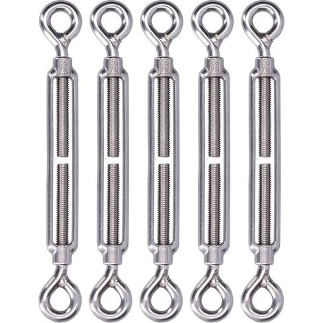 5-teiliges Spannseil mit Ösenverbindung, Edelstahl 304, Sonnensegel-Befestigungsmaterial, M4 (1/5)