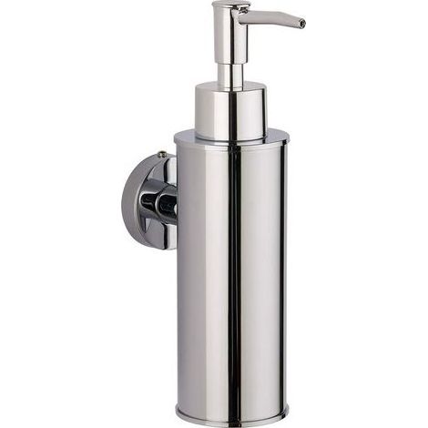 Distributeur de savon mural en acier inoxydable 304 pour salle de bain, cuisine, décoration d'intérieur (rond, chromé) (1/5)