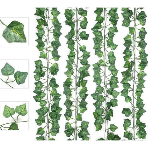 12 künstliche Efeu-Girlanden, 200 cm, künstliche Kletterpflanzen für den Außenbereich, ideal für Hochzeiten, Feiern, Partys, Küche, Garten und Büro. (1/5)