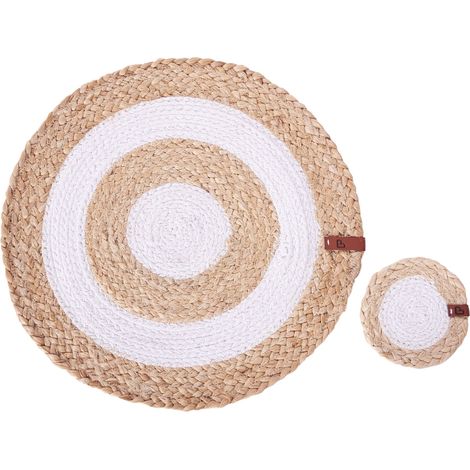 Tischset mit Untersetzern 12-teilig TUMERIC Jute Naturfarben