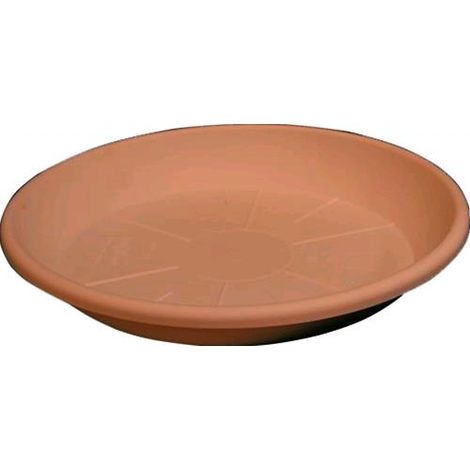 SOTTOVASO TONDO in Resina Color TERRACOTTA 36x5H cm per VASO Festonato da 40 cm