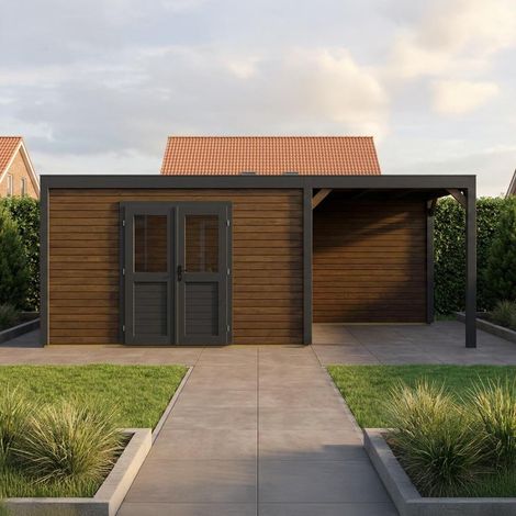 Casetta da giardino in legno Nova 6.56x3.09 m - 20.27 m2 - 28 mm - impregnata - 000105 (1/4)
