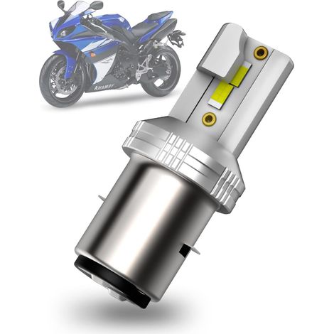 Ampoule de Phare BA20D 12V, Ampoule BA20D S2 Ampoule LED S2 Moto 8000LM 6500K 400% Hi/Lo Beam 1:1 Remplacement pour Halogène Plug n Play 1PC
