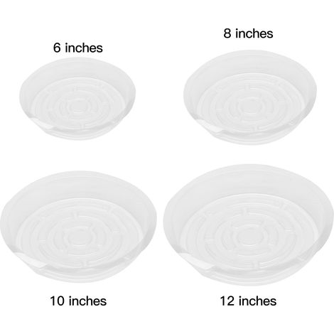 Lot de 3 Plateaux Transparent pour Plantes Intérieur Extérieur 6 Pouces 5 Pièces Matière PET Dimensions 1523cm x 35cm-KZQ