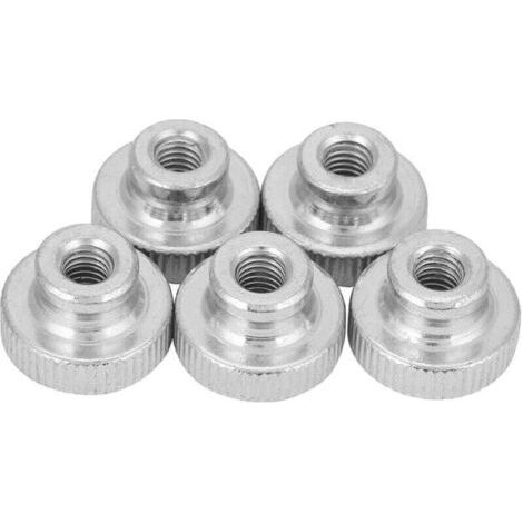 Dado con manubrio in acciaio carbonio, nichelato, filettatura M3, M4, M5, M6, M8, M10, con dado (M6, 5 pezzi) (1/4)