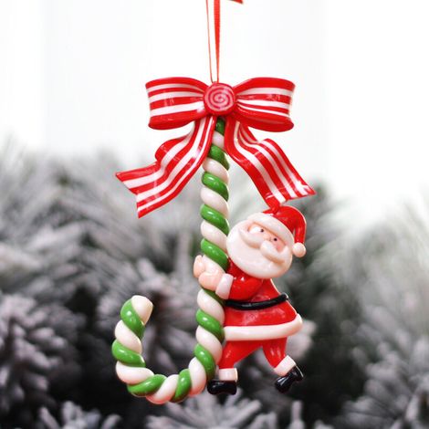 1Pcs Canne de Bonbons Plastique de Noël Candy Cane à Noël Décor Suspendus Ornements Pendentifs GROOFOO-b (1/5)