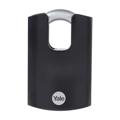 Yale - Y300CB/63/127/1 Maximale Sicherheit 62 mm Vorhängeschloss aus gehärtetem Stahl mit geschlossenem Bügel aus Bor - Schwarz - 3 Schlüssel (1/5)