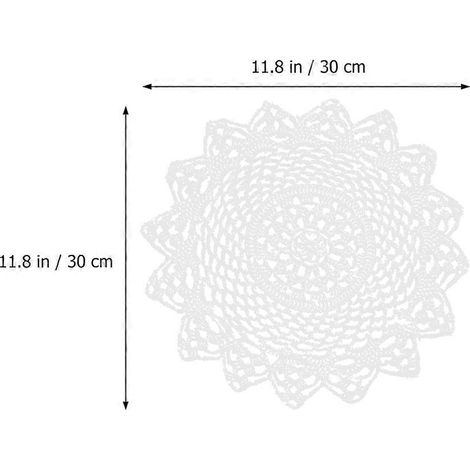 1 set de table au crochet, tapis de cuisine, tapis de salle à manger, tapis de style occidental, tapis en coton pour aliments, set de table de style européen (blanc) (1/5)