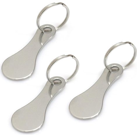 Jetons pour chariot de supermarché, lot de 3, jeton métallique pour chariot de supermarché