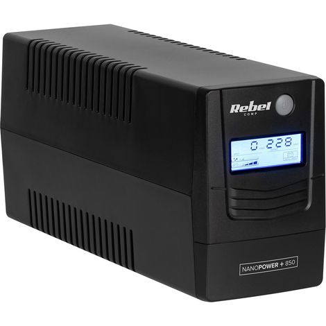 Ondulatore di backup offline Nanopower Plus 850VA con onda sinusoidale, 480W, display LCD e porta USB (1/5)