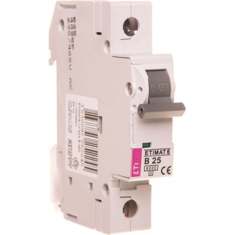 Interruttore automatico 1P B 25A 6kA AC etimat 6 002111518
