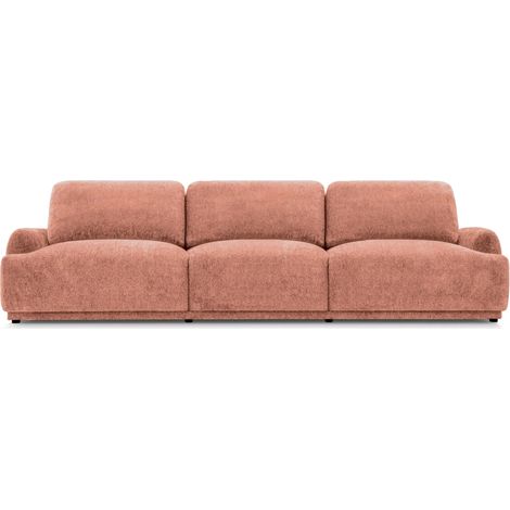 ROSALIE - Canapé droit tissu chenille 3 places Terracotta (1/5)