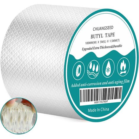 10cm X 5m Ruban butyle aluminium étanchéité toit,Butyle Aluminium Bande,Ruban adhésif butyle à feuille d'aluminium pour l'étanchéité des toits,Réfection des fuites de toiture (1/5)