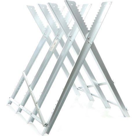 Wiltec Caballete de sierra plegable 4 soportes galvanizado troncos motosierra cortar leña 100 kg
